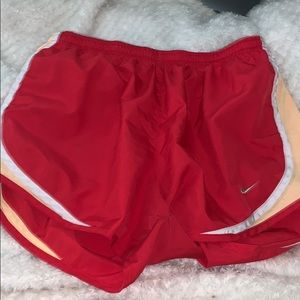 Red medium Nike tempo running shorts